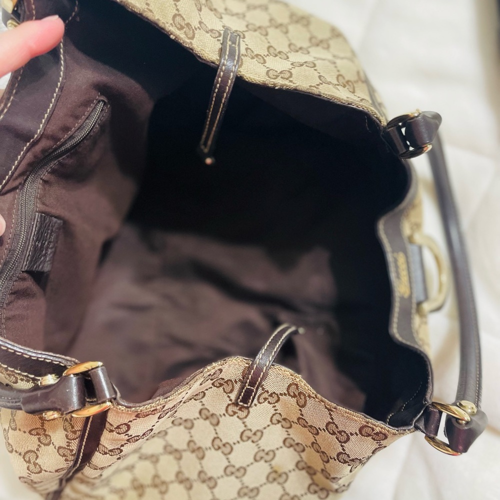 Gucci Brown Monogram Handbag, Wallet, and keychain wallet - Picture 3 of 16